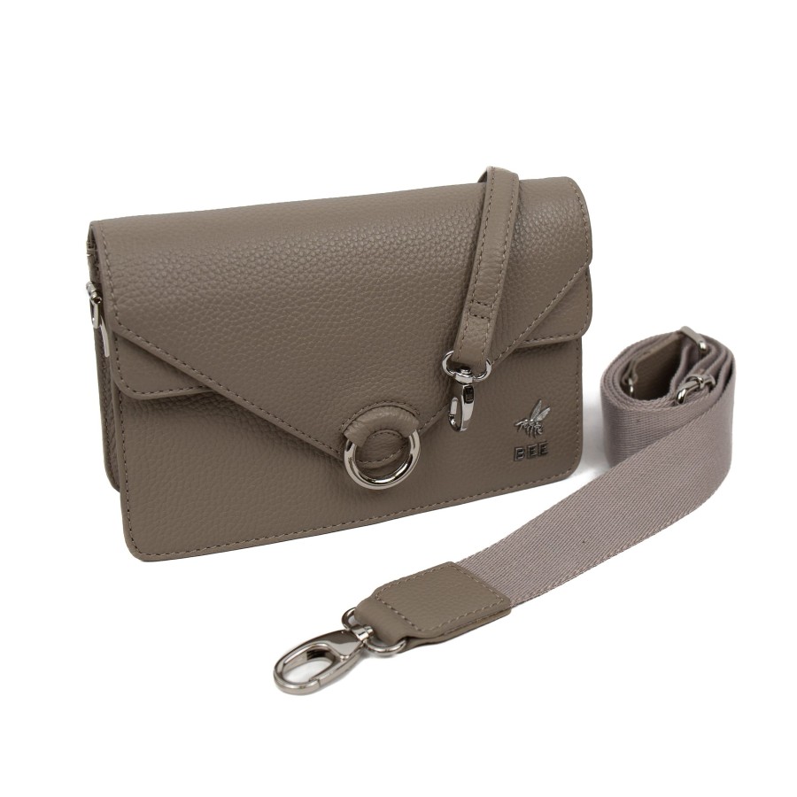 BEE Crossbody Tassen | Schoudertasje 'Macy' Silver Mink