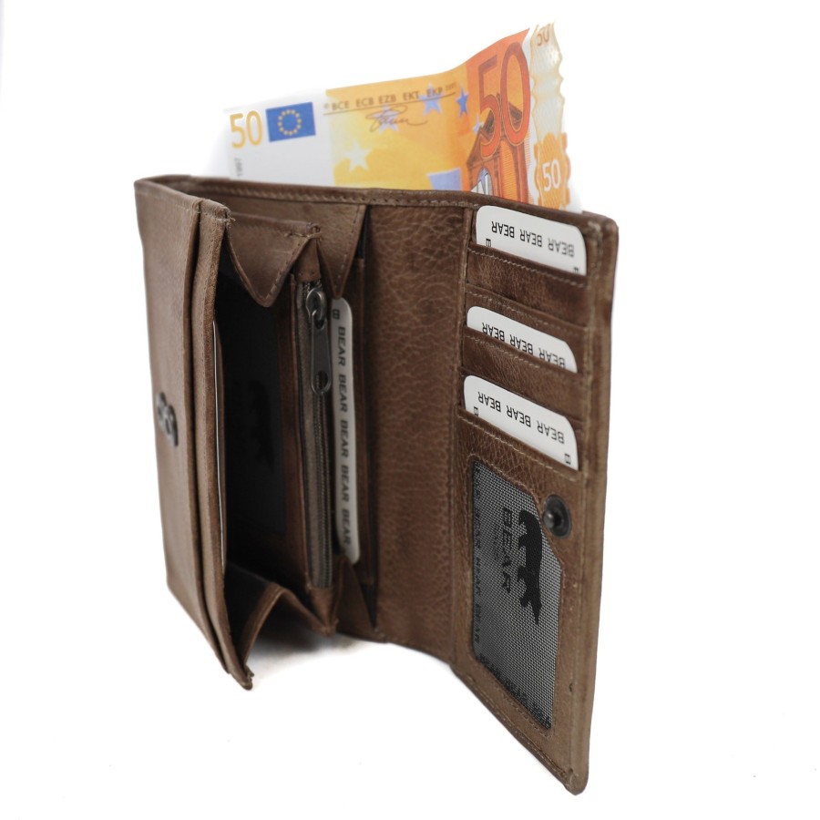 Bear Design Middelmaat Portemonnees | Overslag Portemonnee 'Sweety' Cp 5066 Slate