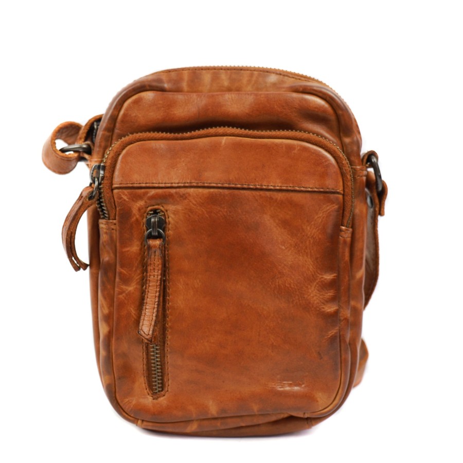 Bear Design Kleine Schoudertassen | Schoudertasje 'Karin' Cl 5243 Cognac