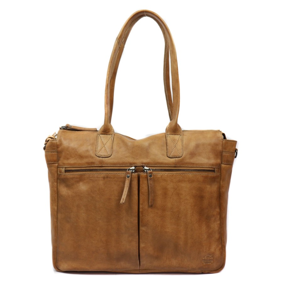 Bear Design Laptoptassen T/M 15,6 Inch | Hand-/Schoudertas 'Binni' Taupe