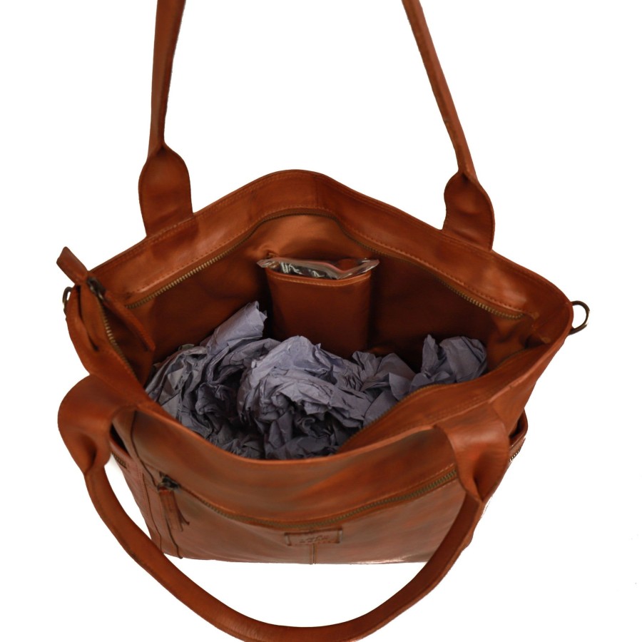 Bear Design Grote Handtassen | Hand-/Schoudertas 'Alex' Cognac