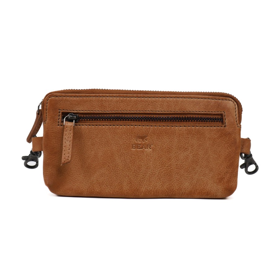 Bear Design Sleuteletuis & Klein Lederwaren | Riemtasje/Etui 'Pierre' Taupe