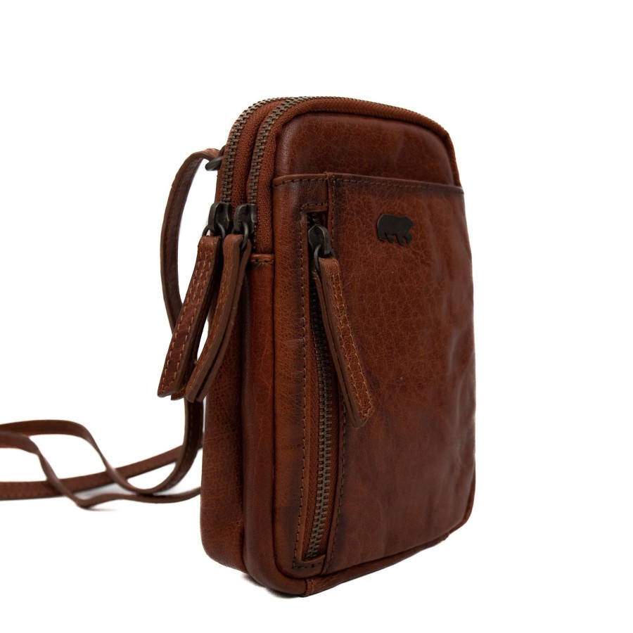 Bear Design Crossbody Tassen | Schoudertasje 'Mees' Cognac - Ad 43107