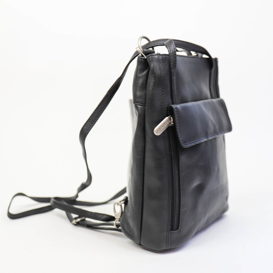 Bear Design Middelmaat Rugzakken | Rugzak/Schoudertas 'Didi' Zwart - B 6666 Zwart (B)