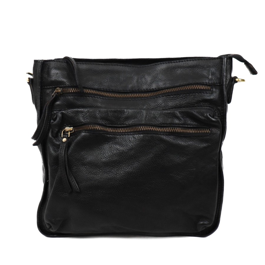 Bear Design Middelmaat Schoudertassen | Schoudertas 'Stephanie' L Zwart