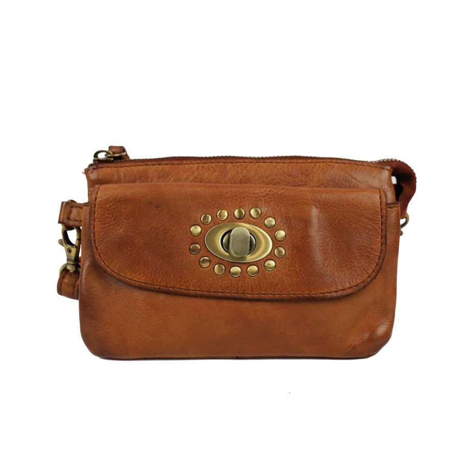 Bear Design Crossbody Tassen | Schoudertasje 'Lara' Mj 1715 Cognac