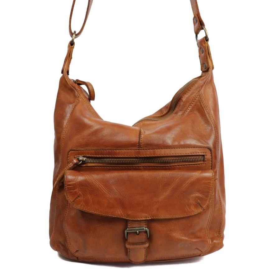 Bear Design Middelmaat Schoudertassen | Schoudertas 'Anna' Cl 32612 Cognac