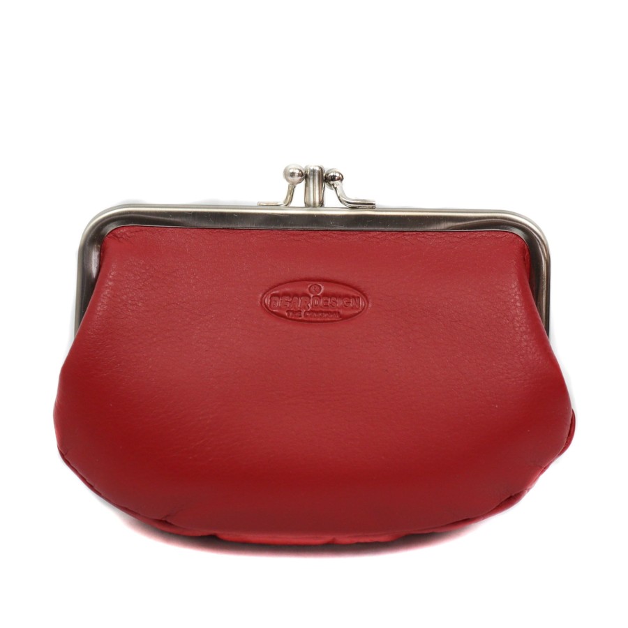 Bear Design Sleuteletuis & Klein Lederwaren | Beugelportemonnee 'Leona' Rood