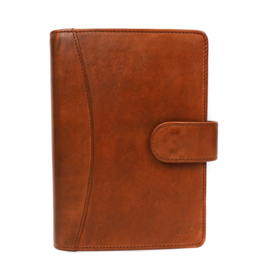 Bear Design Sleuteletuis & Klein Lederwaren | Grote Omslag Agenda 'Rene' Cognac
