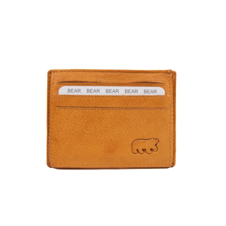 Bear Design Sleuteletuis & Klein Lederwaren | Pasjeshouder 'Laurie' Geel - Cp 6093