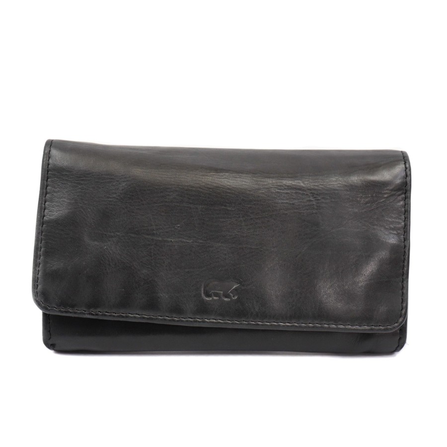 Bear Design Middelmaat Portemonnees | Overslag Portemonnee 'Noor' Zwart - Cl 9918 Zwart (Cl)