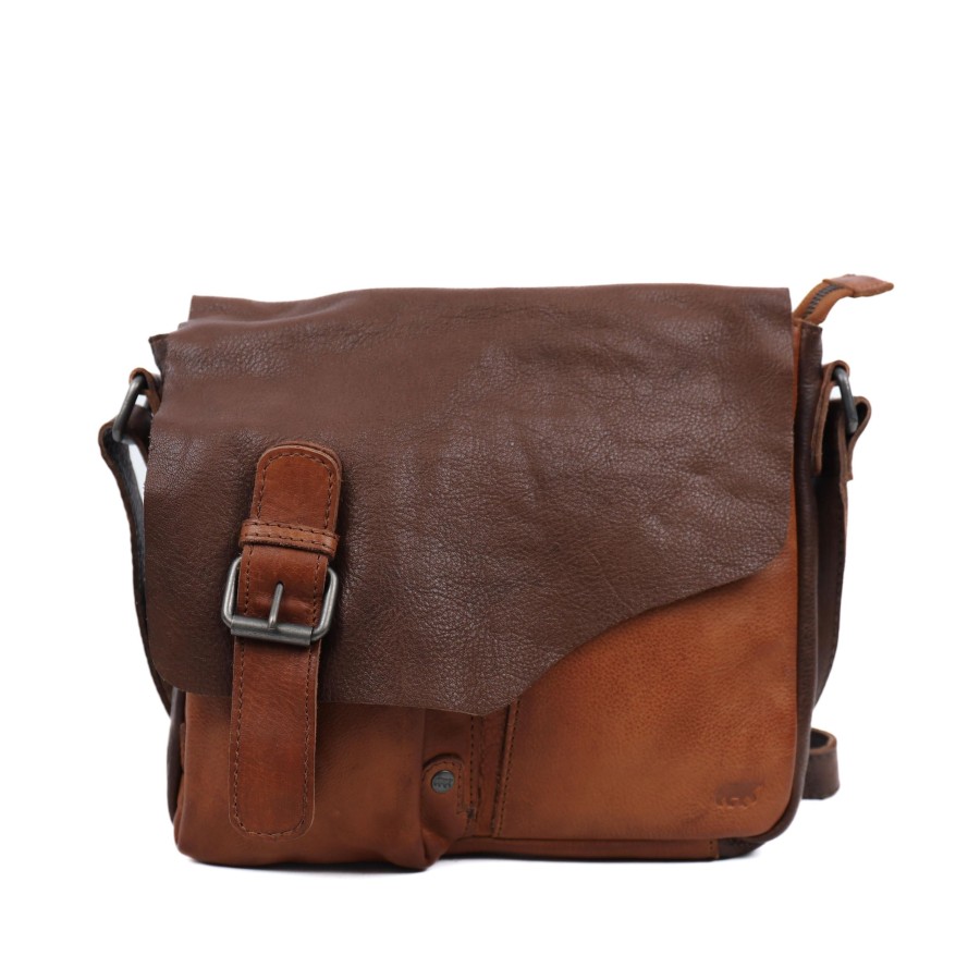 Bear Design Middelmaat Schoudertassen | Schoudertas 'Lauro' Cognac/Bruin