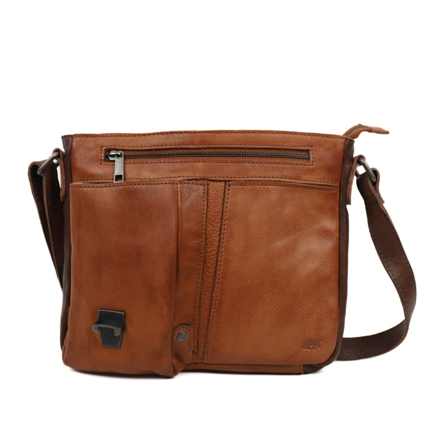 Bear Design Middelmaat Schoudertassen | Schoudertas 'Lauro' Cognac/Bruin