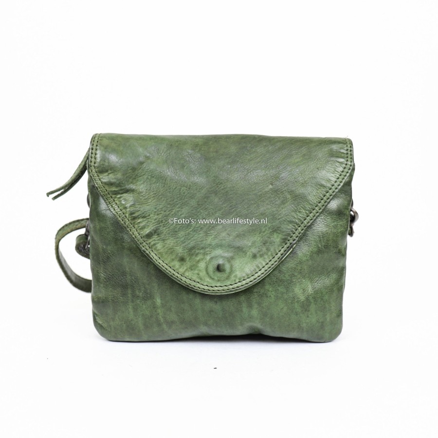 Bear Design Kleine Schoudertassen | Enveloptasje 'Mai' Groen