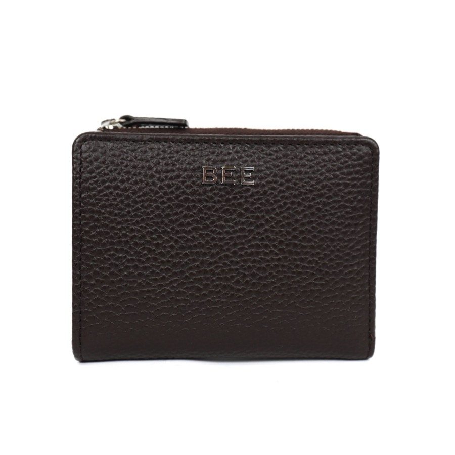 BEE Middelmaat Portemonnees | Ritsportemonnee 'Vida' Brown