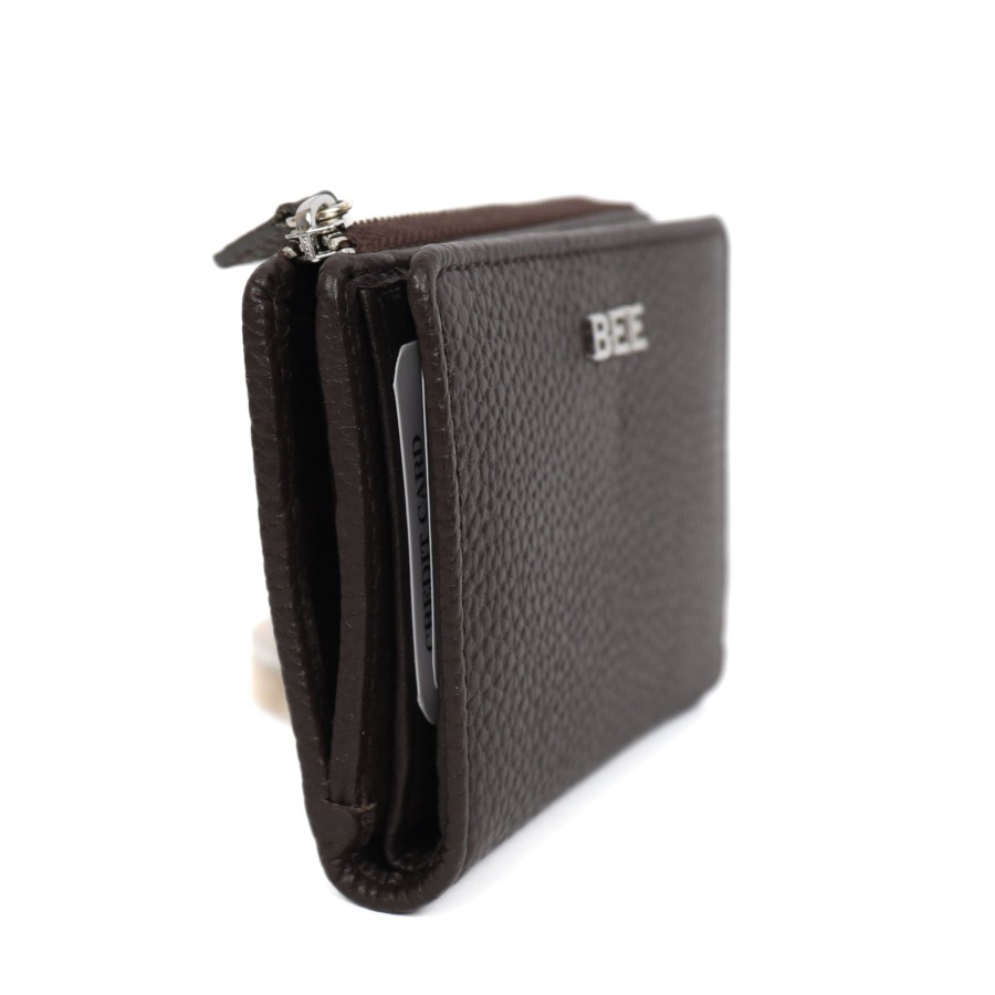 BEE Middelmaat Portemonnees | Ritsportemonnee 'Vida' Brown