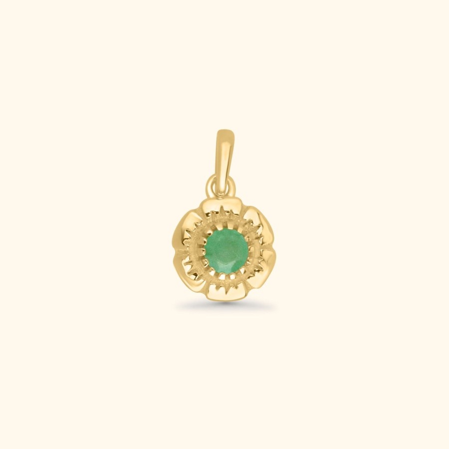 Josephina Jewelry Kettingen | Smaragd Bloem Ketting | Gold Plated