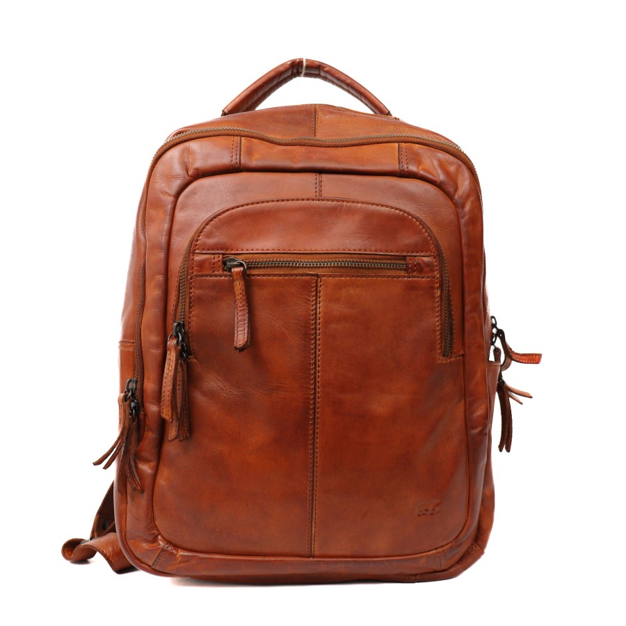 Bear Design Laptoptassen T/M 15,6 Inch | Laptop Rugzak 'Mace' Cognac
