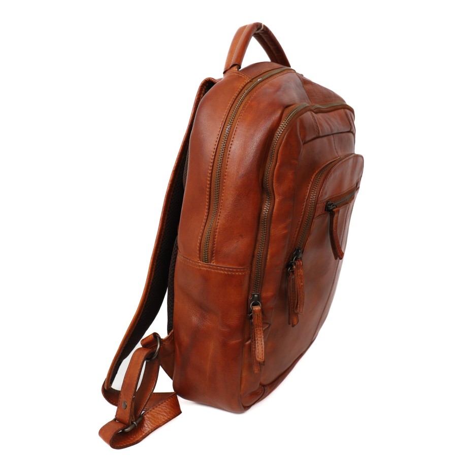Bear Design Laptoptassen T/M 15,6 Inch | Laptop Rugzak 'Mace' Cognac