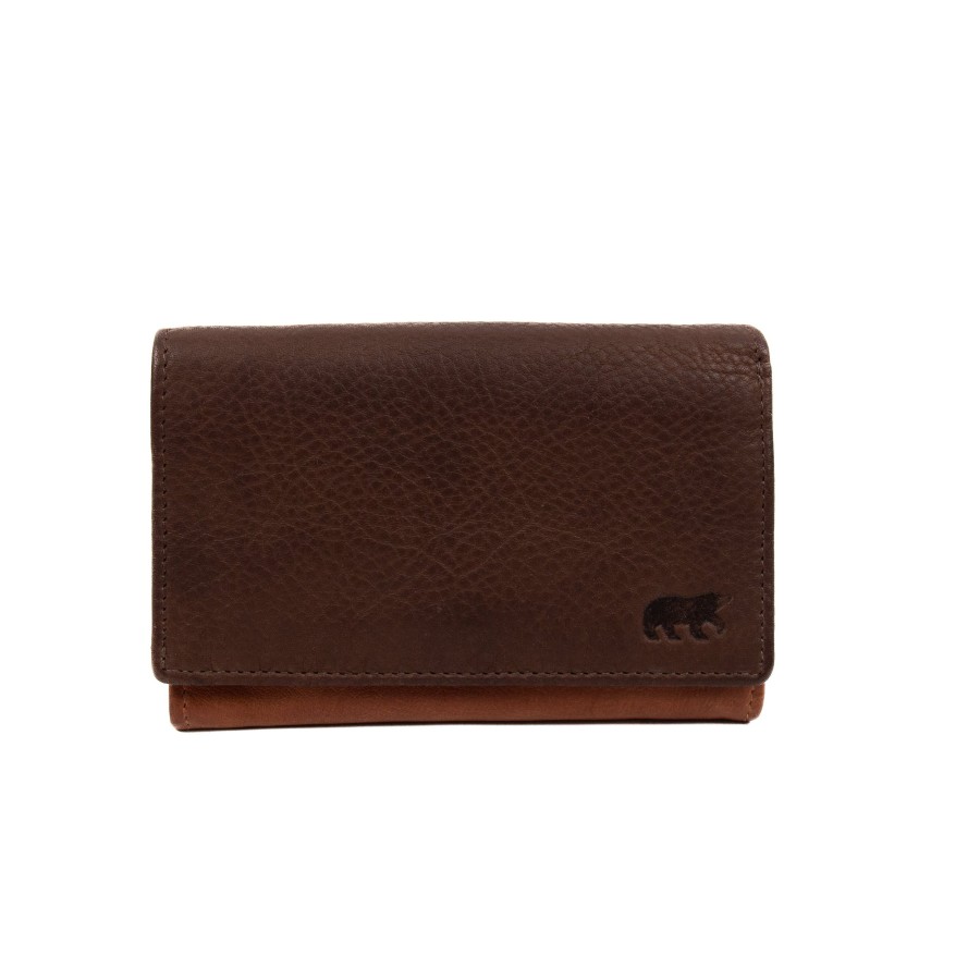 Bear Design Middelmaat Portemonnees | Overslag Portemonnee 'Sweety' Cognac/Bruin