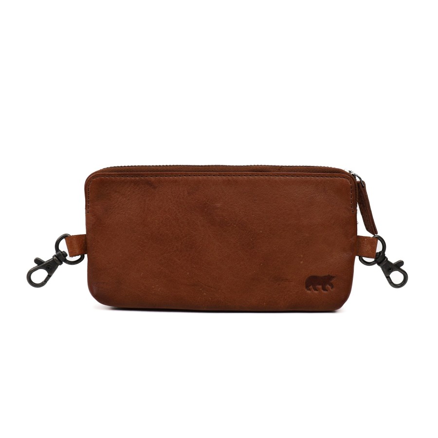 Bear Design Sleuteletuis & Klein Lederwaren | Riemtasje/Etui 'Pierre' Cognac
