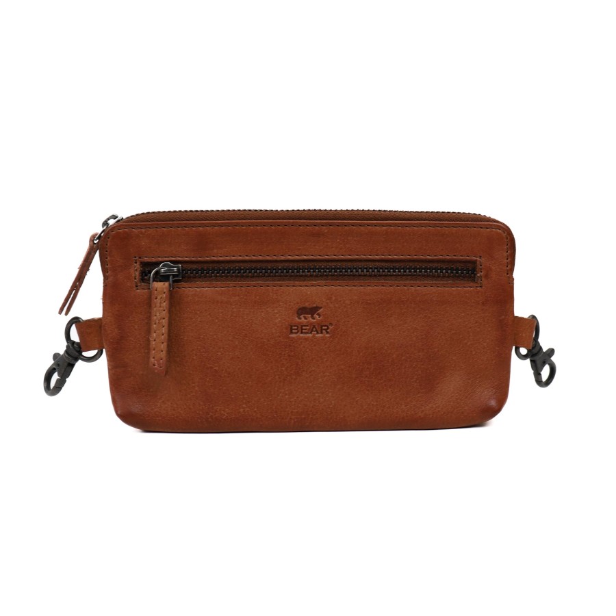 Bear Design Sleuteletuis & Klein Lederwaren | Riemtasje/Etui 'Pierre' Cognac