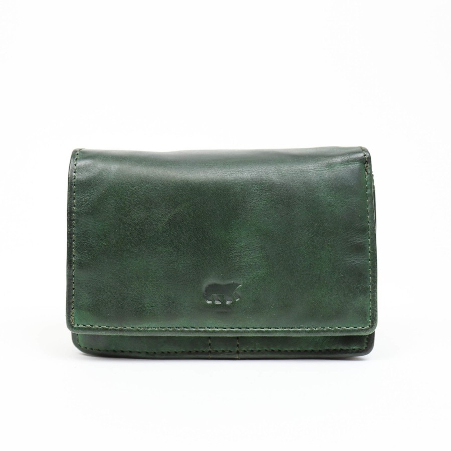 Bear Design Middelmaat Portemonnees | Overslag Portemonnee 'Nina' Cl 16212 Groen