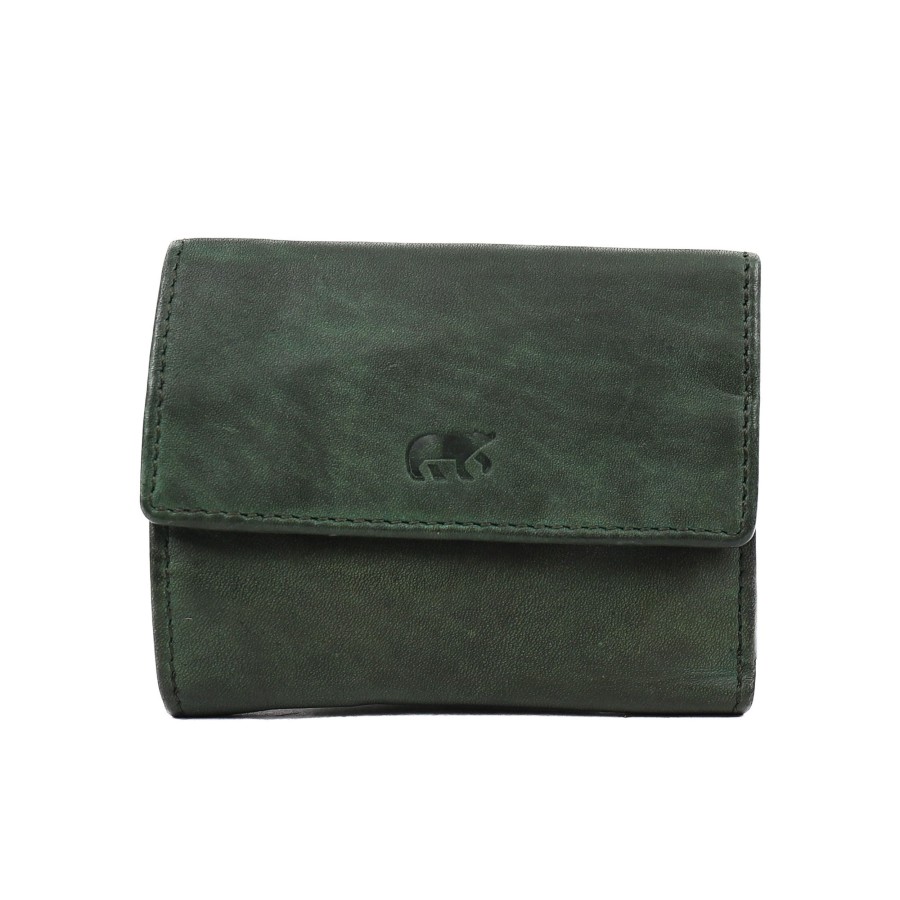 Bear Design Sleuteletuis & Klein Lederwaren | Portemonneetje 'Jolie' Cl 14618 Groen