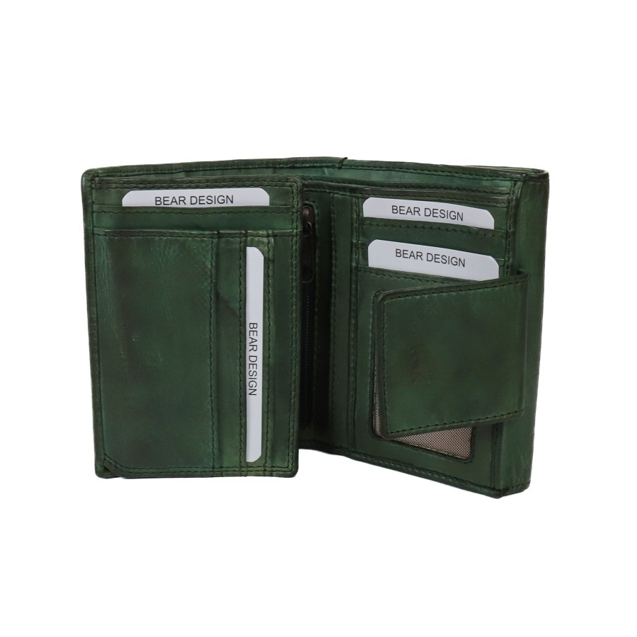 Bear Design Middelmaat Portemonnees | Portemonnee 'Jill' Cl 16211 Groen