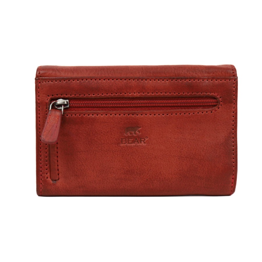 Bear Design Middelmaat Portemonnees | Overslag Portemonnee 'Sweety' Cp 5066 Rood