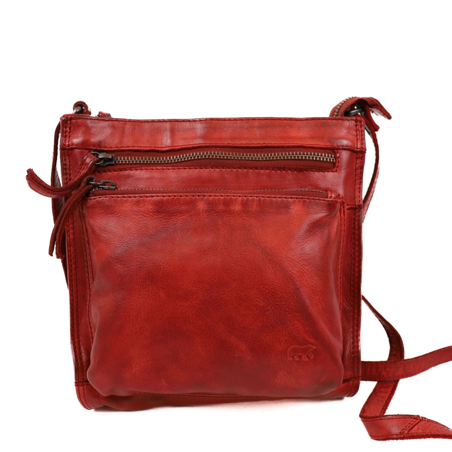 Bear Design Middelmaat Schoudertassen | Schoudertasje 'Davita' Rood