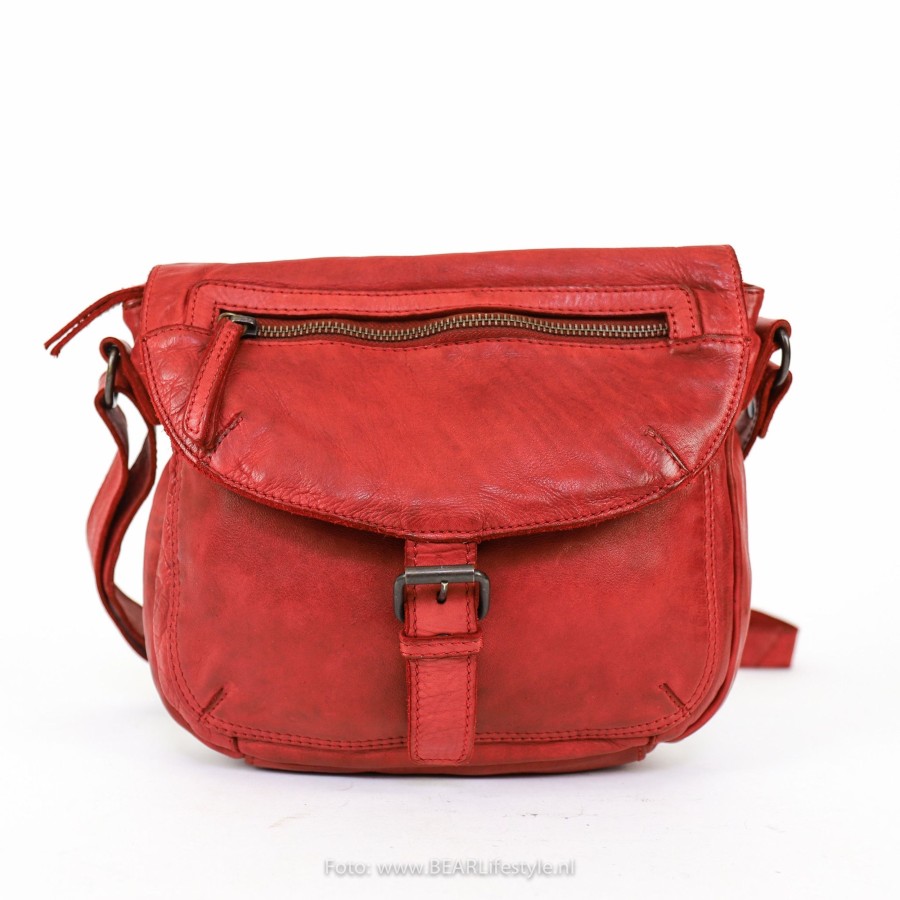 Bear Design Middelmaat Schoudertassen | Schoudertasje 'Mattea' Cl 32609 Rood