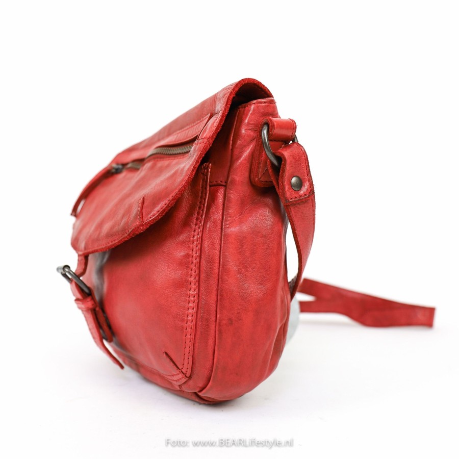 Bear Design Middelmaat Schoudertassen | Schoudertasje 'Mattea' Cl 32609 Rood