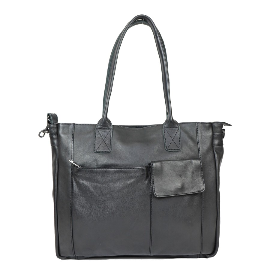Bear Design Laptoptassen T/M 15,6 Inch | Hand-/Schoudertas 'Samantha' Zwart