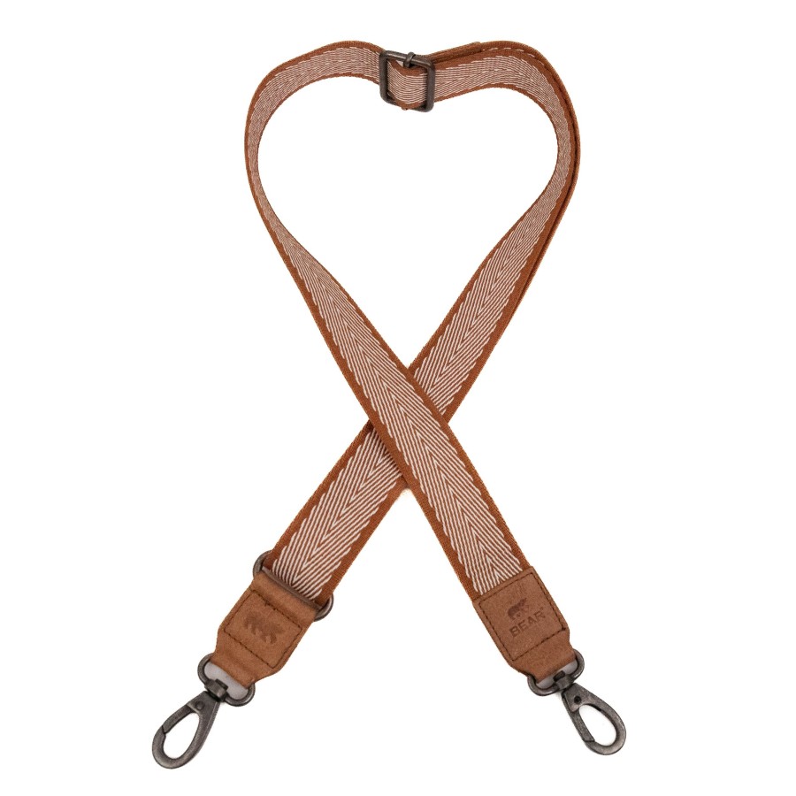 Bear Design Bag Straps | Bag Strap 'Arrow' Cognac/Wit/ Taupe