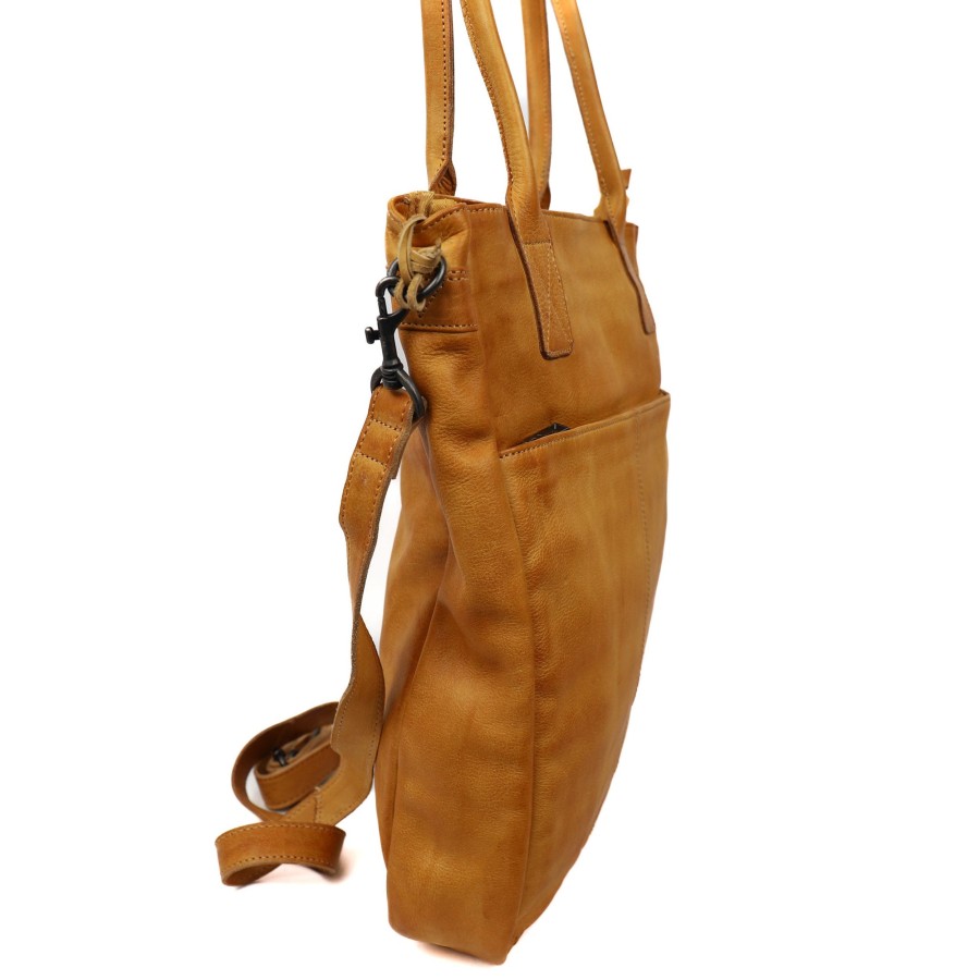 Bear Design Grote Shoppers | Hand-/Schoudertas 'Becky' Geel