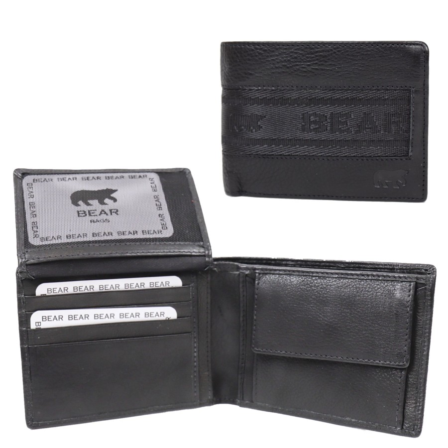 Bear Design Billfolds | Billfold 'Hardy' Zwart
