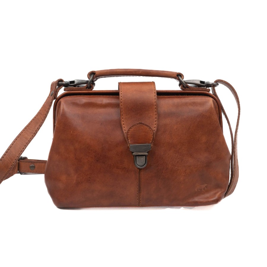 Bear Design Kleine Handtassen | Mini Dokterstasje 'Julia' M Cognac