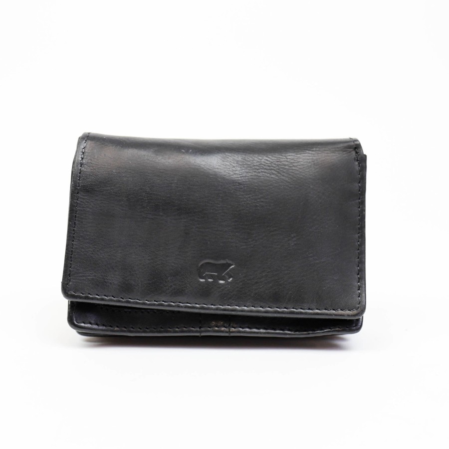 Bear Design Middelmaat Portemonnees | Overslag Portemonnee 'Nina' Cl 16212 Zwart