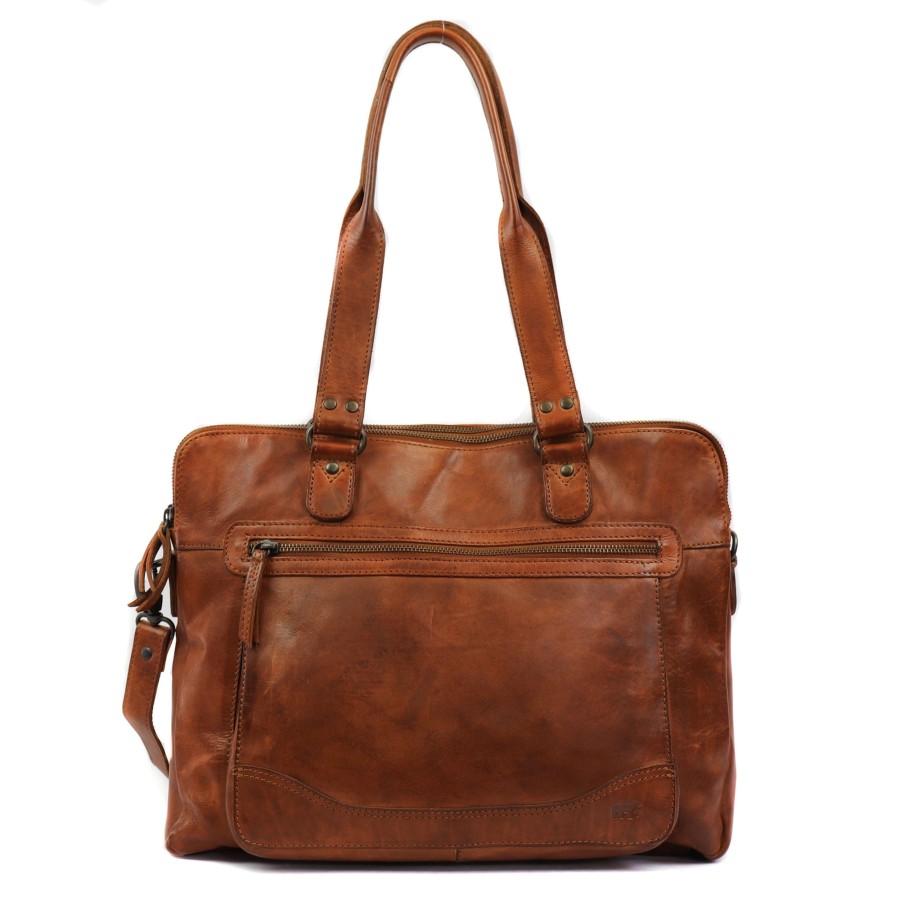 Bear Design Grote Shoppers | Hand-/Schoudertas 'Lia' Cognac