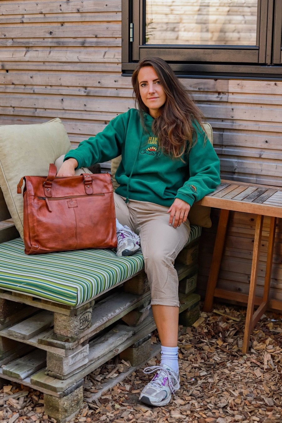 Bear Design Grote Shoppers | Hand-/Schoudertas 'Lia' Cognac