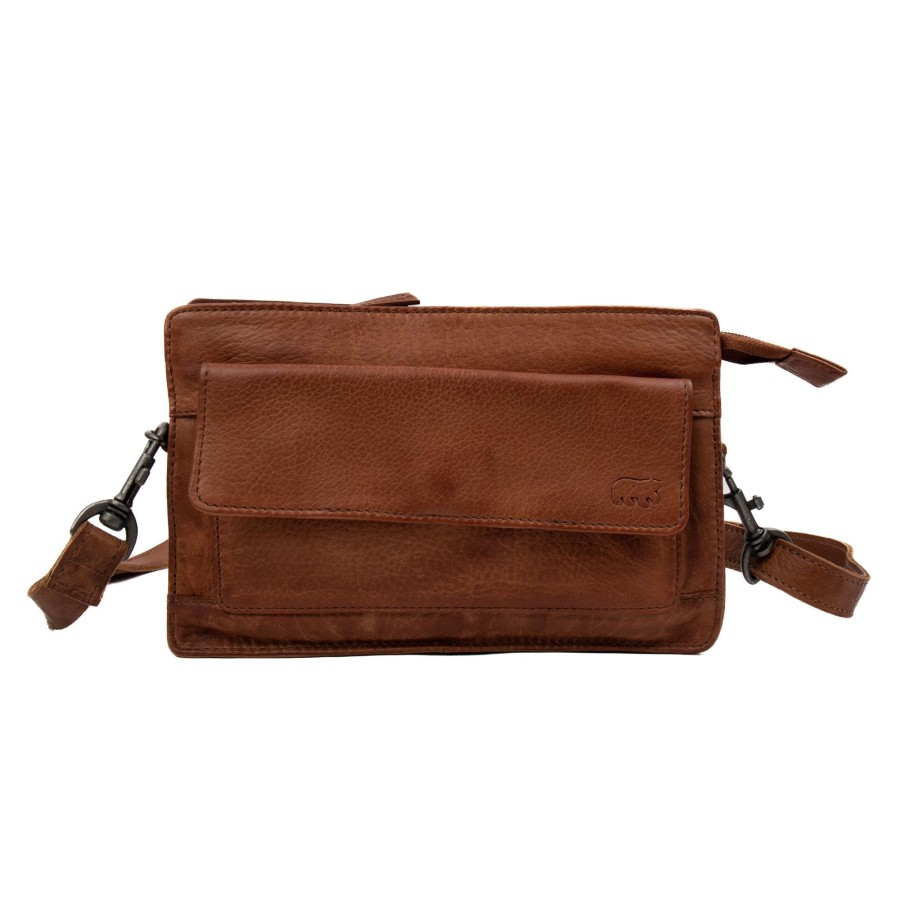 Bear Design Crossbody Tassen | Schoudertasje 'Cil' Cognac - Cp 2339