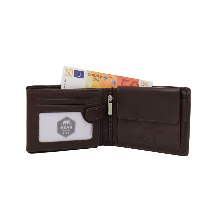 Bear Design Billfolds | Billfold 'Tijn' Donkerbruin
