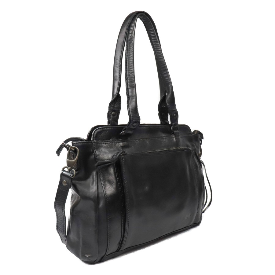 Bear Design Middelmaat Handtassen | Hand-/Schoudertas 'Donna' Zwart