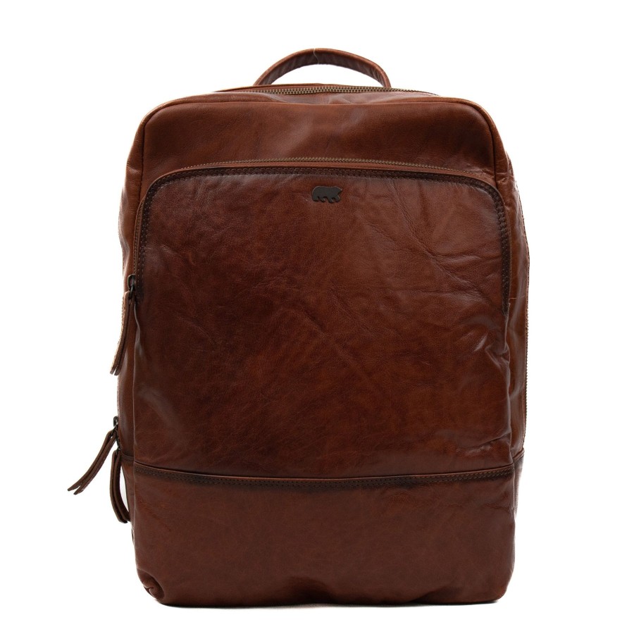 Bear Design Laptoptassen T/M 15,6 Inch | Rugzak 'Mason' Cognac - Ad 40052