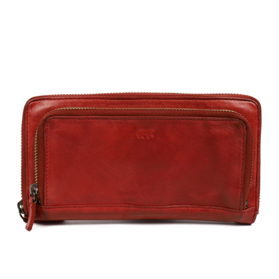 Bear Design Grote Portemonnees | Ritsportemonnee 'Isa' Cl 14851 Rood