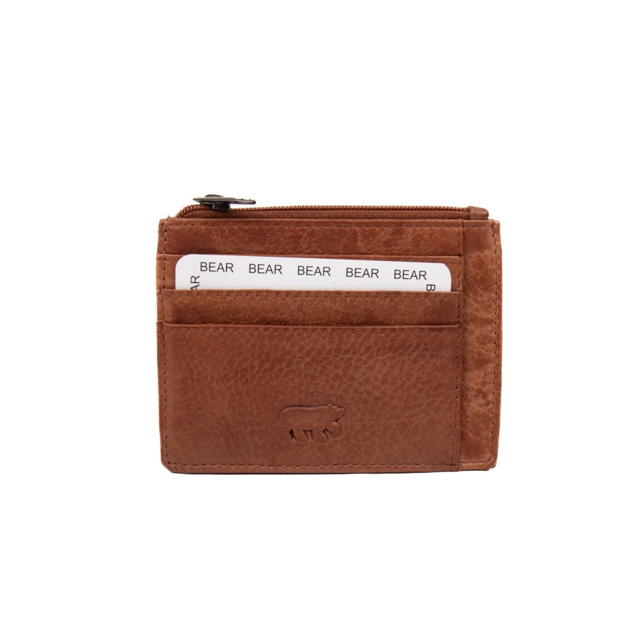 Bear Design Sleuteletuis & Klein Lederwaren | Pasjeshouder 'Felix' Cognac - Cp 6094