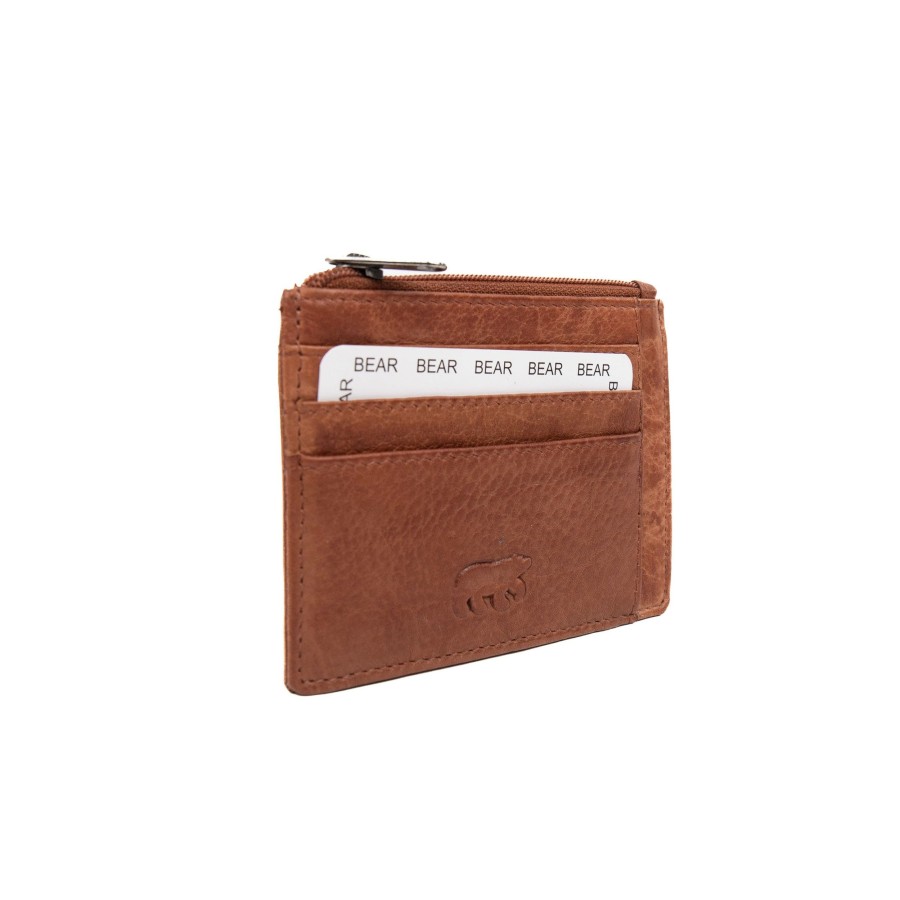 Bear Design Sleuteletuis & Klein Lederwaren | Pasjeshouder 'Felix' Cognac - Cp 6094