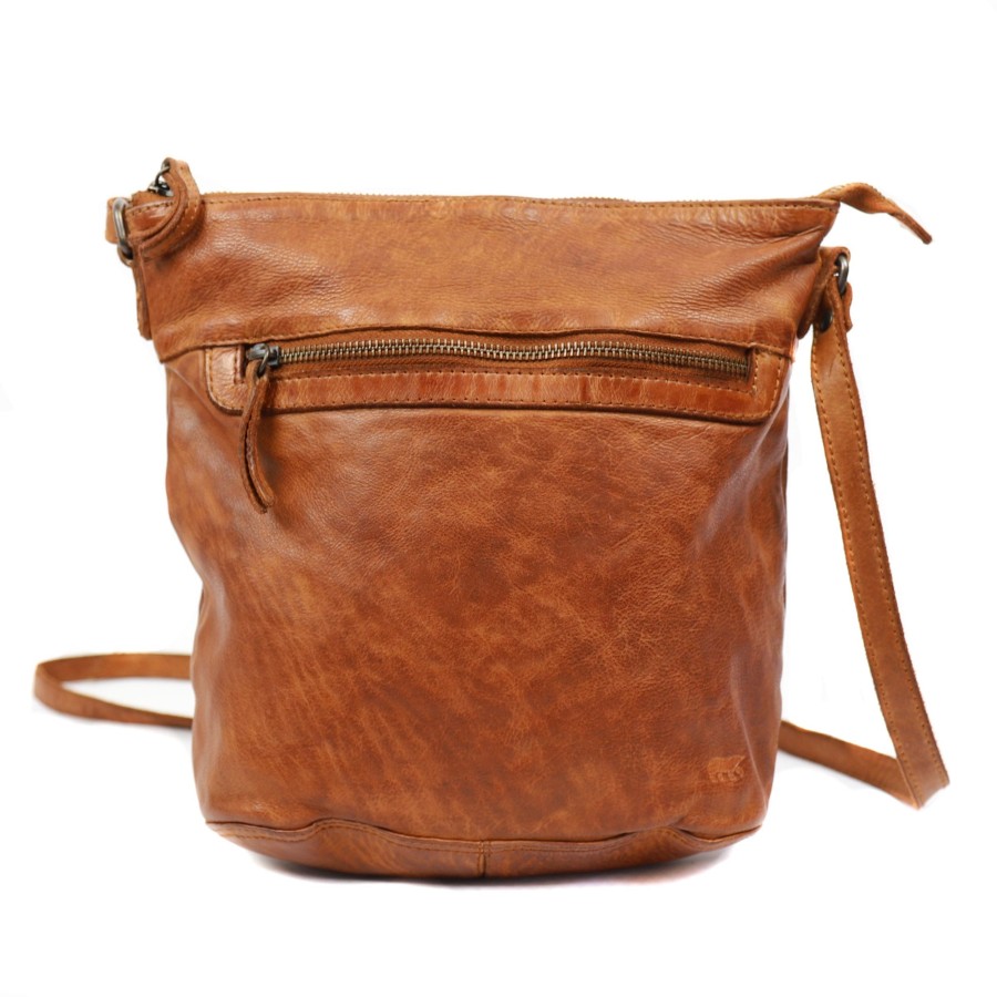 Bear Design Middelmaat Schoudertassen | Schoudertasje 'Robin' Cl 36438 Cognac