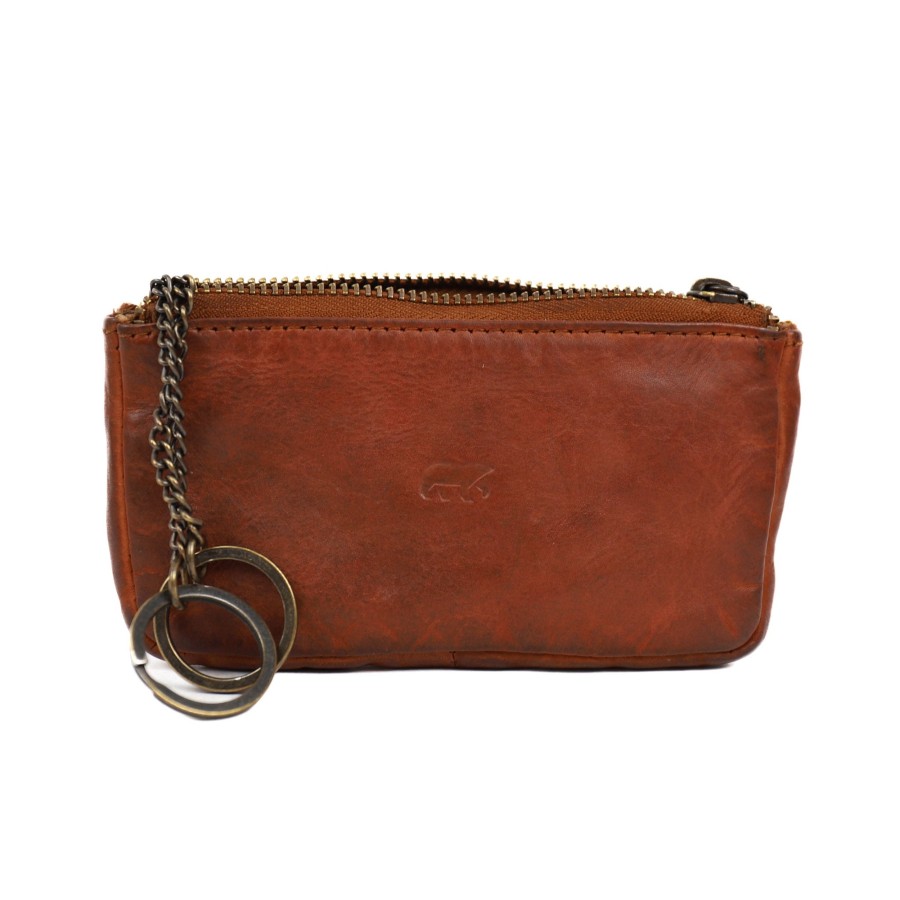 Bear Design Sleuteletuis & Klein Lederwaren | Sleuteletui 'Timo' Xl Cl 7616 Cognac